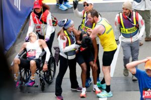 Boston marathoner reflects on helping collapsed runner as video goes viral