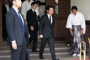 Japanese minister visits shrine to war dead, angering China, South Korea