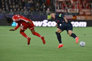 Bayern’s Michael Olise sent off for ‘super dumb’ yellows within seconds