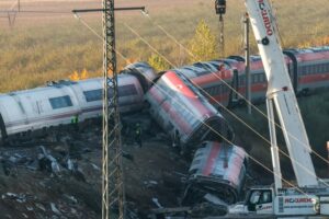 Rescue teams search wreckage for survivors after train crash in Spain