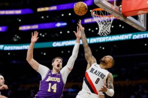 NBA: Portland Blazers prevail in battle of unbeatens against LA Lakers